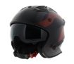 HELMET VITO JET BRUZANO MATTE BLACK +  RED 02030 Vito Bruzano fluo red front side (1)